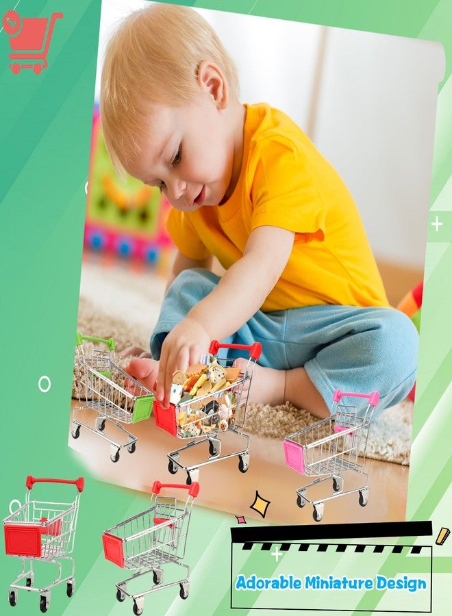Flahard 9 Pcs Mini Shopping Cart, Tiny Supermarket Handcart, Desk Shopping Cart Toys, Bulk for Kids, Desk Decoration, Doll House, Cosplay Accessory, 9 Colors - Image 4